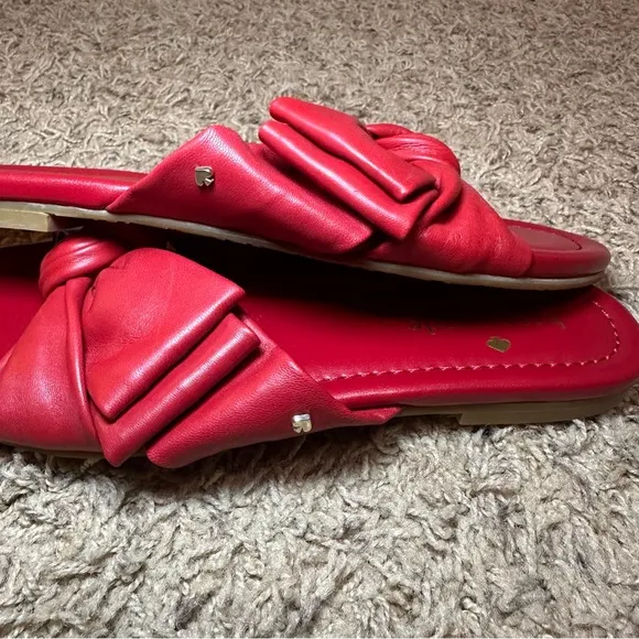 Kate Spade New York Marcella Red Bow Flat Sandals Size 6 NEW
