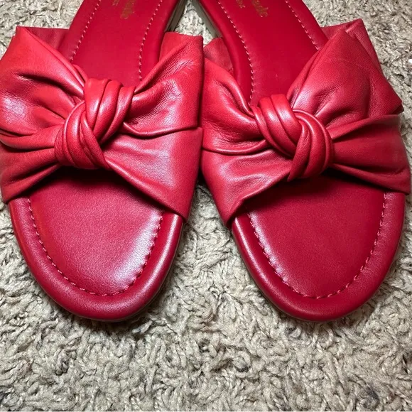 Kate Spade New York Marcella Red Bow Flat Sandals Size 6 NEW