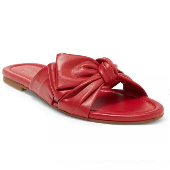 Kate Spade New York Marcella Red Bow Flat Sandals Size 6 NEW