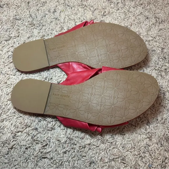 Kate Spade New York Marcella Red Bow Flat Sandals Size 6 NEW