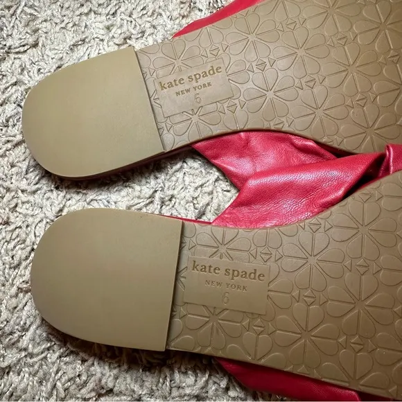 Kate Spade New York Marcella Red Bow Flat Sandals Size 6 NEW