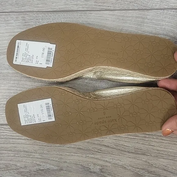 Kate Spade New York Size 6 Pale Gold Clubhouse Espadrille NWT