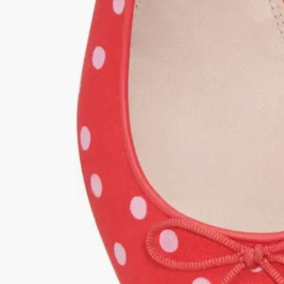 Kate Spade New York Veronica Red Polka Dot Signature Bow Slingback Flat::NIB::9B