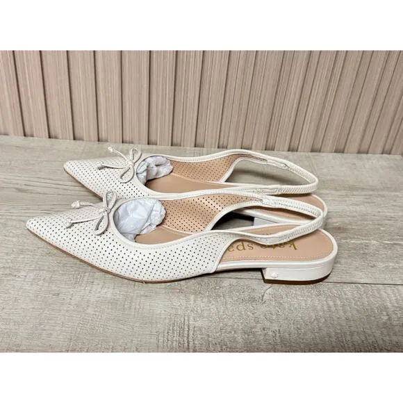 Kate Spade Veronica Slingback Leather Flats Womens Shoes Sz 8 New