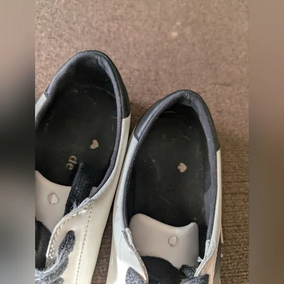 Kate Spade White and Black Sneakers, Size 9.5, Gently Warn