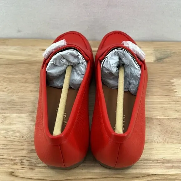 Kate Spade Camellia Pebbled Leather Loafers- Bright Red- Various Sizes- NIB