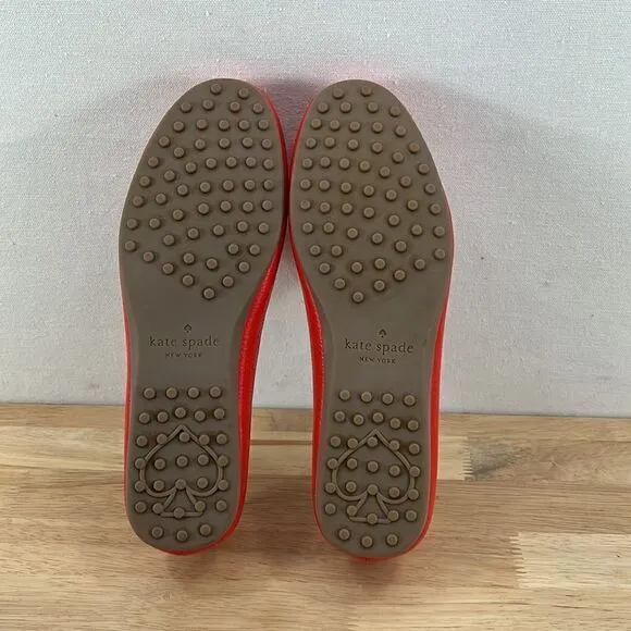 Kate Spade Camellia Pebbled Leather Loafers- Bright Red- Various Sizes- NIB