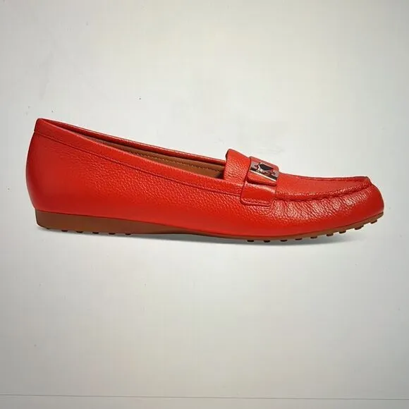 Kate Spade Camellia Pebbled Leather Loafers- Bright Red- Various Sizes- NIB
