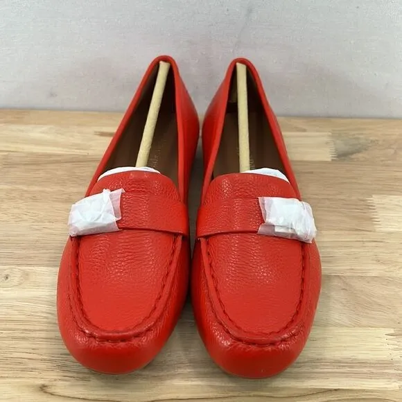 Kate Spade Camellia Pebbled Leather Loafers- Bright Red- Various Sizes- NIB