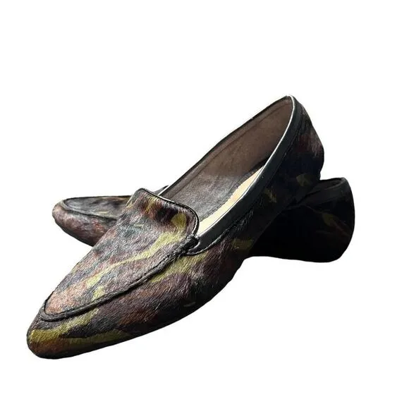 Katie &amp; Katie Camo Cow Hair Flats