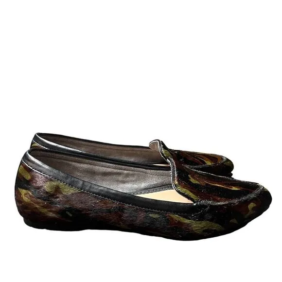 Katie &amp; Katie Camo Cow Hair Flats