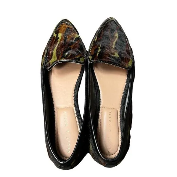 Katie &amp; Katie Camo Cow Hair Flats