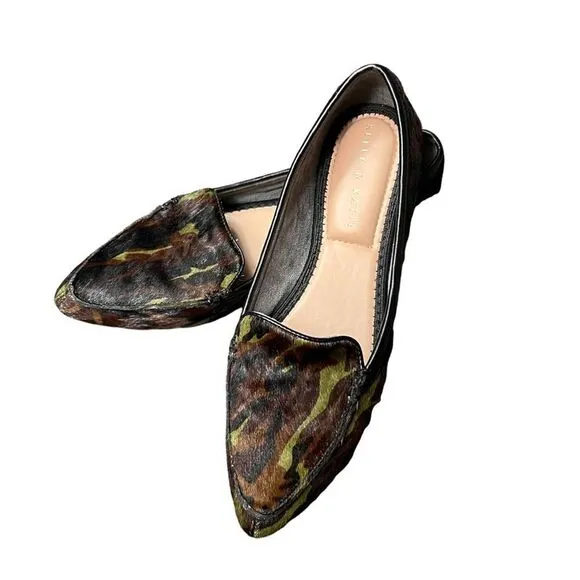 Katie &amp; Katie Camo Cow Hair Flats