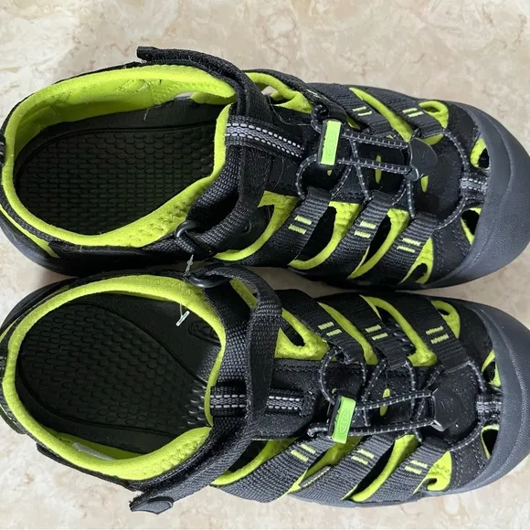 Keen Black and Green Sandals with Adjustable Straps