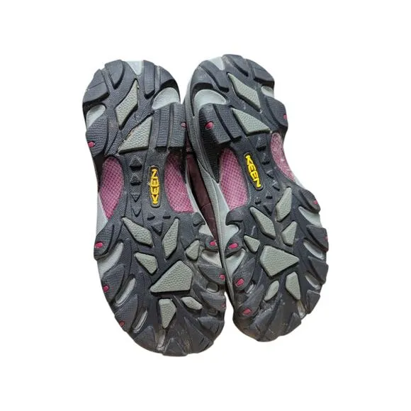 Keen Hoodoo III Waterproof Snow Boots Fur Trim Leather Womens 8 Maroon Purple