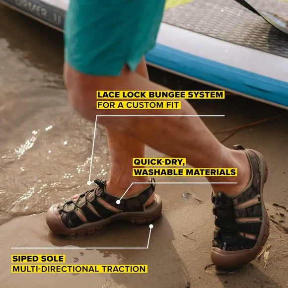 KEEN MEN'S NEWPORT H2 CLOSED TOE WATER SANDALS, MAGNET/NASTURTIUM, 13