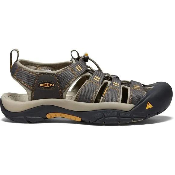 KEEN MEN'S NEWPORT H2 CLOSED TOE WATER SANDALS, RAVEN/ALUMINUM, 8.5 US