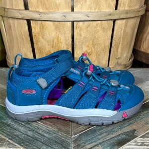 Keen Newport H2 Blue Pink Pull-Tie Water Friendly Sandals Little Girl Size 3