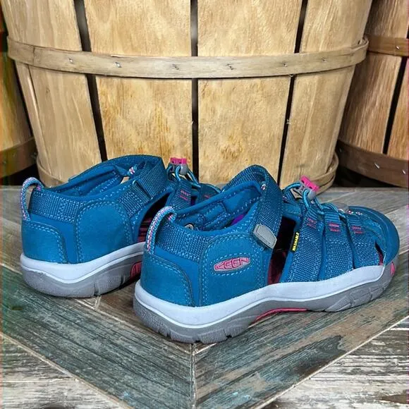 Keen Newport H2 Blue Pink Pull-Tie Water Friendly Sandals Little Girl Size 3