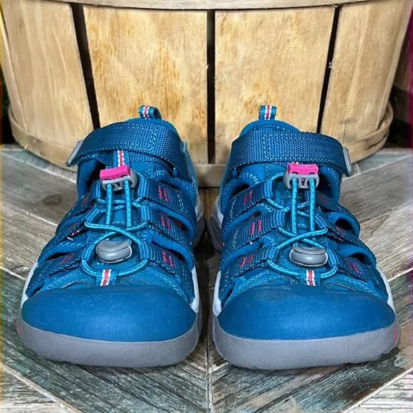 Keen Newport H2 Blue Pink Pull-Tie Water Friendly Sandals Little Girl Size 3