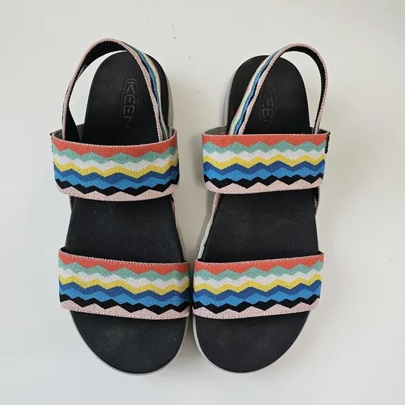 'Keen Outdoor' Women's Elle Backstrap Sandal - Black / Peach Pearl