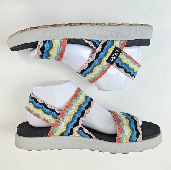'Keen Outdoor' Women's Elle Backstrap Sandal - Black / Peach Pearl