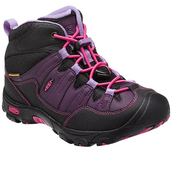 Keen Pagosa Kids Girls Sz 4 Hiking Boots Shoes Purple Leather Waterproof