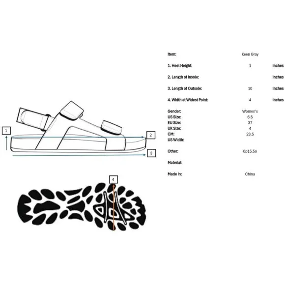 Keen Rose Water Sandals Shoes Womens 6.5 Adjustable Strap Outdoors Camping