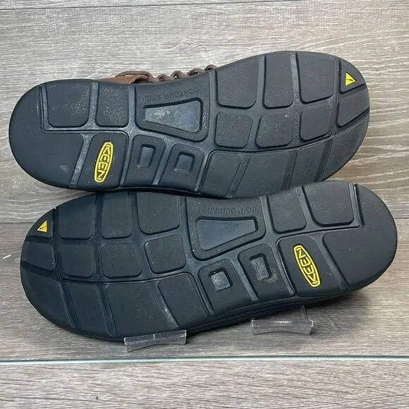 Keen Uneek Brown Leather Men’s Sz 10 Slip On Bungee Cord Rope Boat Water Sandals