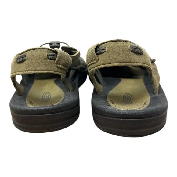 Keen Uneek Sandals Men's 11 Olive Black Slip On Logo Outdoor Hiking Water Shoes