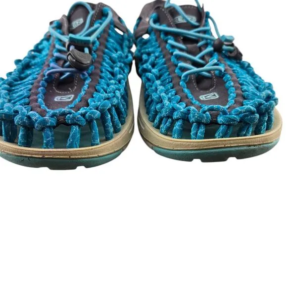 Keen Uneek Sandals Womens 10 Aqua Blue Slingback Gorpcore Hiking Travel Vacation