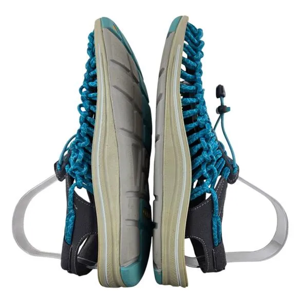 Keen Uneek Sandals Womens 10 Aqua Blue Slingback Gorpcore Hiking Travel Vacation