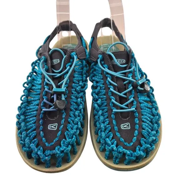 Keen Uneek Sandals Womens 10 Aqua Blue Slingback Gorpcore Hiking Travel Vacation