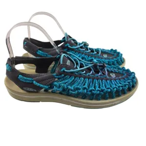 Keen Uneek Sandals Womens 10 Aqua Blue Slingback Gorpcore Hiking Travel Vacation