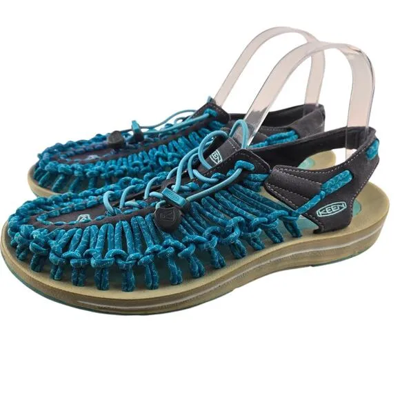 Keen Uneek Sandals Womens 10 Aqua Blue Slingback Gorpcore Hiking Travel Vacation