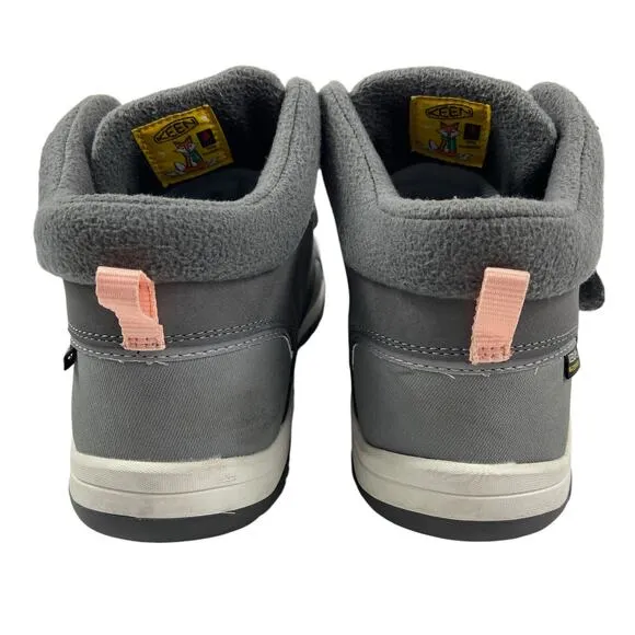 Keen Waterproof Leather Snow Boots Gray 100g Insulation Kids Size  5Y