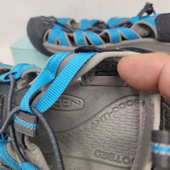 KEEN Whisper Closed Toe Sport Sandals Womens Sz 8.5 M Blue Gray Black Water NEW