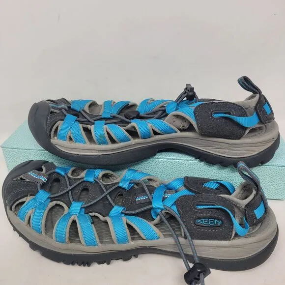 KEEN Whisper Closed Toe Sport Sandals Womens Sz 8.5 M Blue Gray Black Water NEW