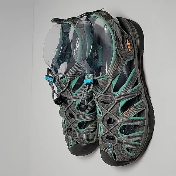 Keen Whisper Sandals Waterproof Water Sports Shoes Hiking Comfort Gray Green 8