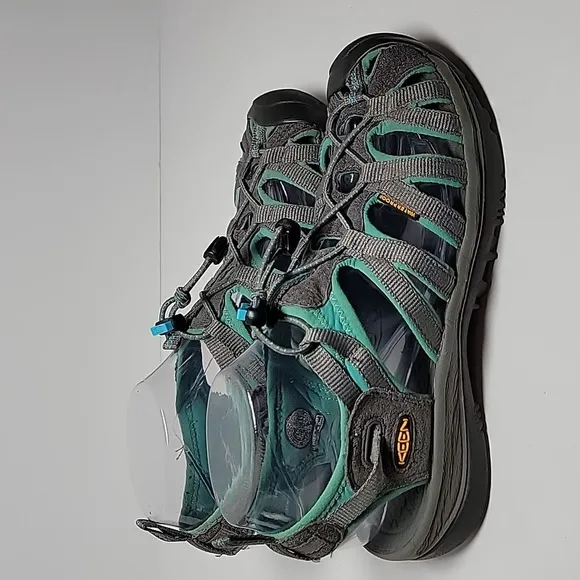Keen Whisper Sandals Waterproof Water Sports Shoes Hiking Comfort Gray Green 8
