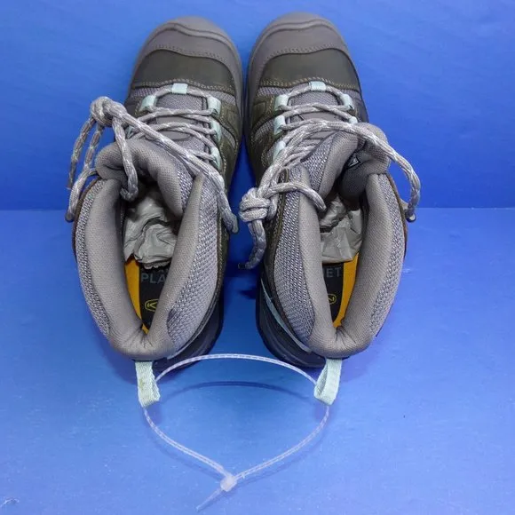 KEEN Women's Circadia Mid Waterproof Hiking Boots Steel Grey/Cloud