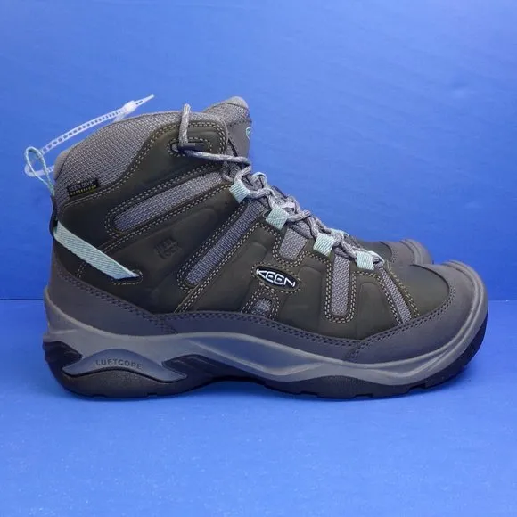 KEEN Women's Circadia Mid Waterproof Hiking Boots Steel Grey/Cloud