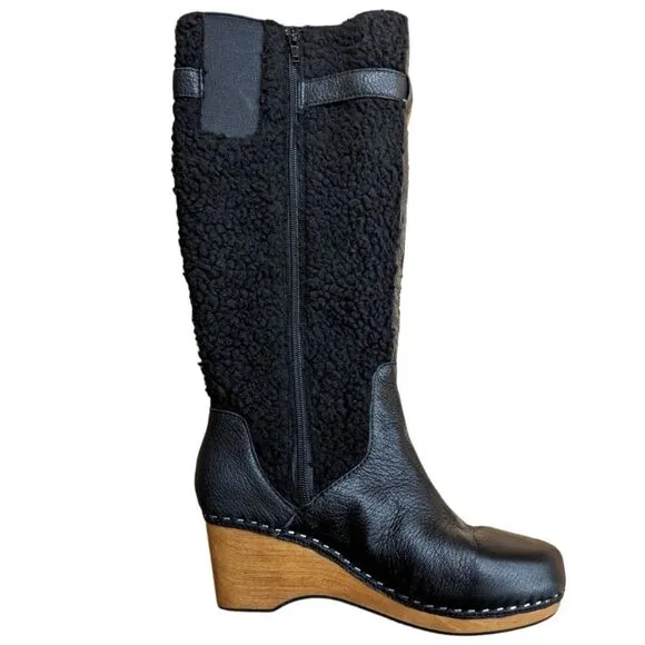 KELSI DAGGER Women's Jagger Sherpa Knee High Wedge Round Toe Boots Size 8.5 NWOT
