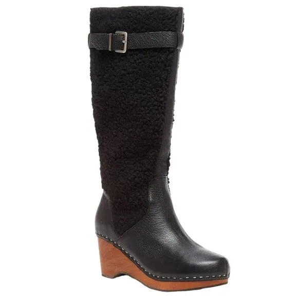 KELSI DAGGER Women's Jagger Sherpa Knee High Wedge Round Toe Boots Size 8.5 NWOT