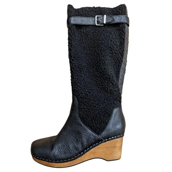 KELSI DAGGER Women's Jagger Sherpa Knee High Wedge Round Toe Boots Size 8.5 NWOT