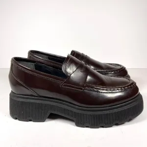Kenneth Cole Marge Brown Patent Slip-On Loafers with Chunky Sole Size 7 Women’s