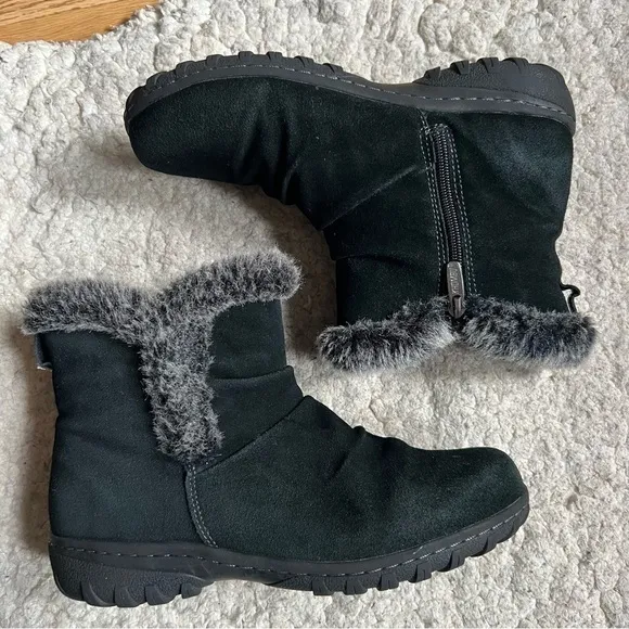 Khombu Women's Lisa Ankle Boots Faux Fur Shearling Lining for Cold Winter