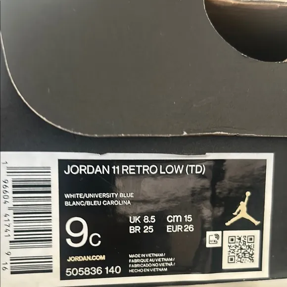 Kids Black and Yellow Jordan 1 Retro Low