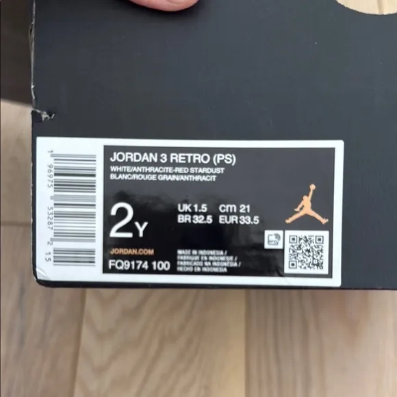 Kids' Jordan 3 Retro Sneakers size 2