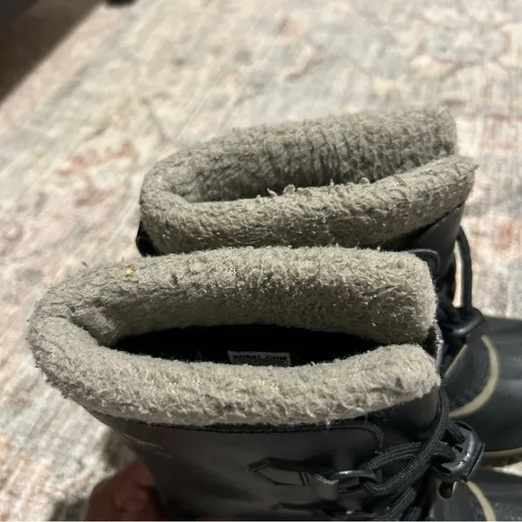 Kids Sorel Yoot PAC Black Gray Snow Boots Size 2 Waterproof Winter